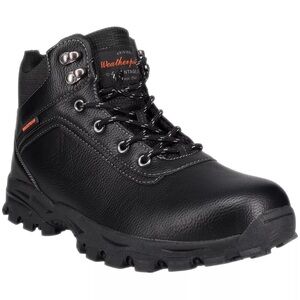 Weatherproof Men's Black Leather Hiking Boots